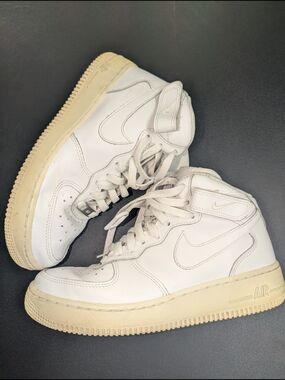Nike White High-Top Sneakers with Cream Outsole